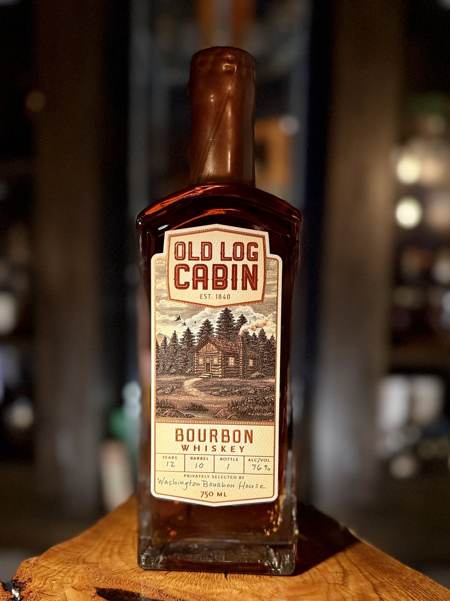 Old Log Cabin French Oak bourbon whiskey bottle