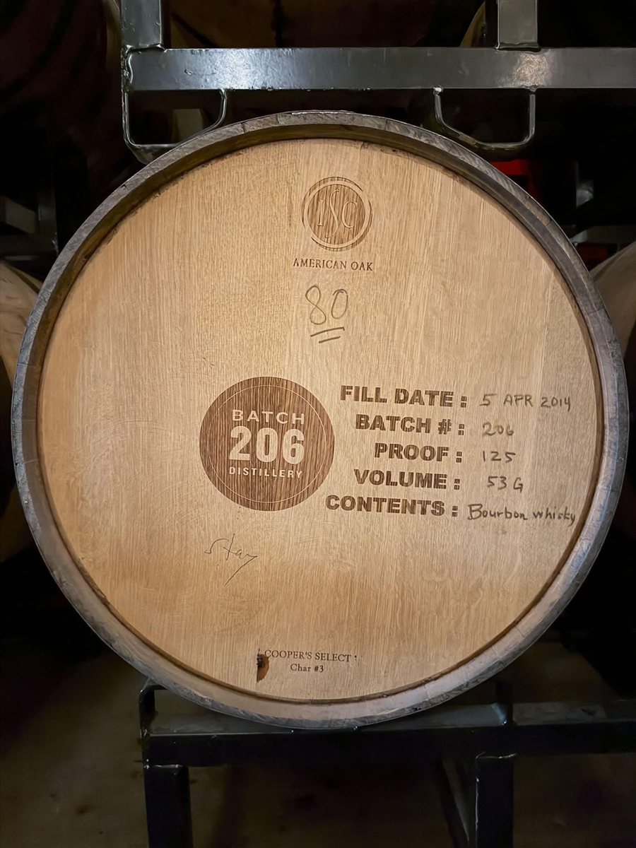 This year's Old Log Cabin barrel, Batch 206